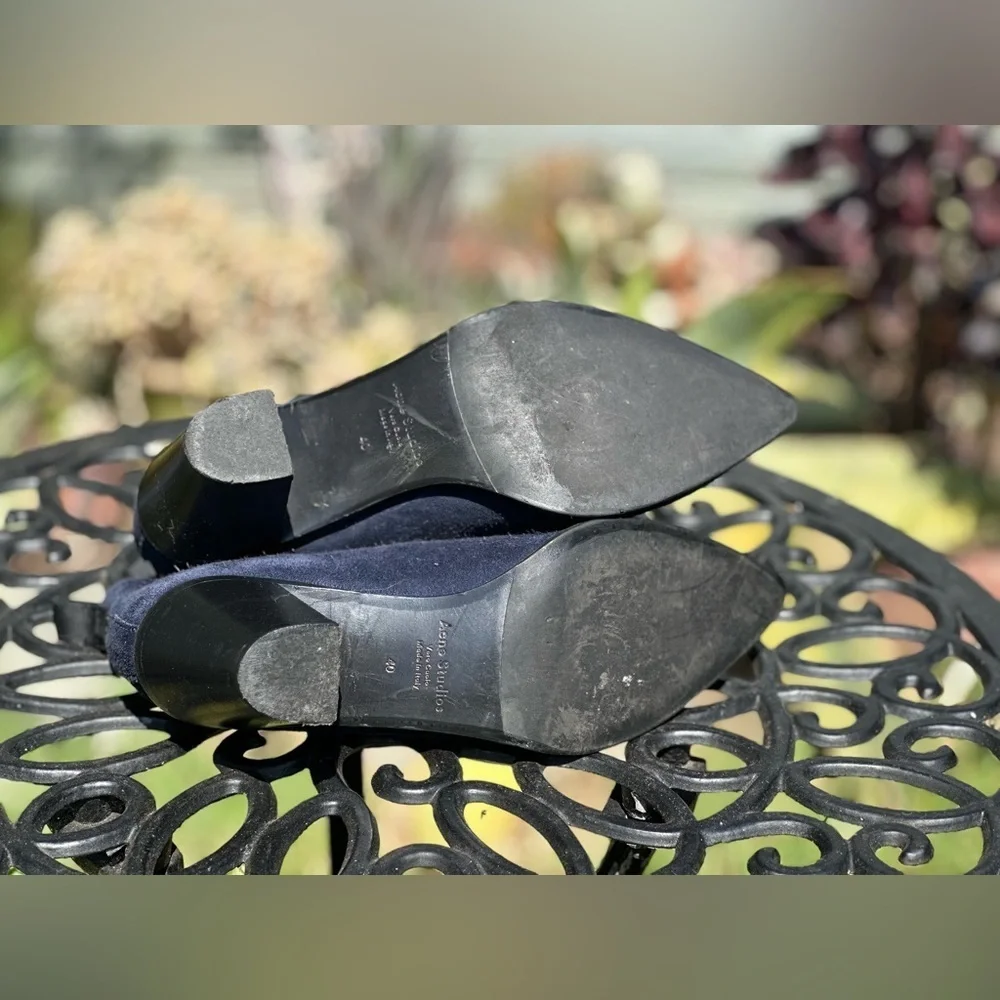 Acne Studios — Suede Grosgrain Trim Boots - Picture 6 of 7